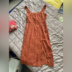 NWT Aritzia Babatin 90s Slit Midi Dress in Rustwood